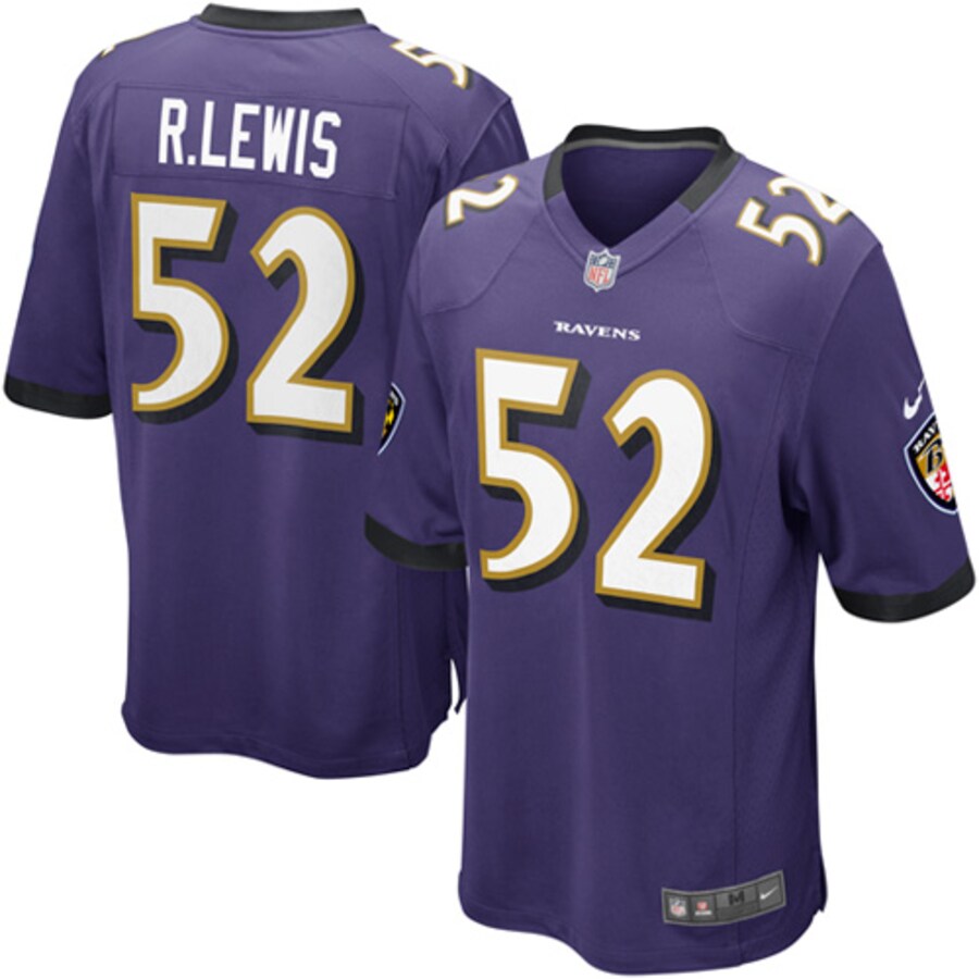 Baltimore Ravens Ray Lewis Game Purple Football Jersey product image
