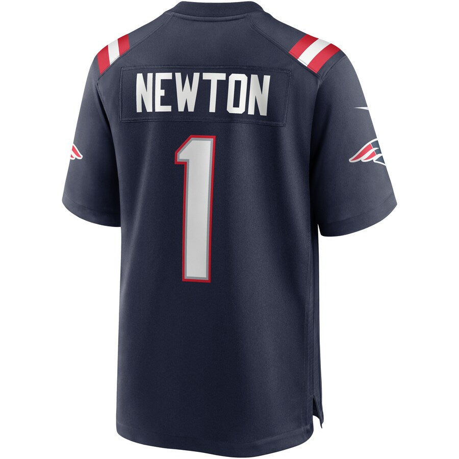 New England Patriots Cam Newton Game Navy Football Jersey product image
