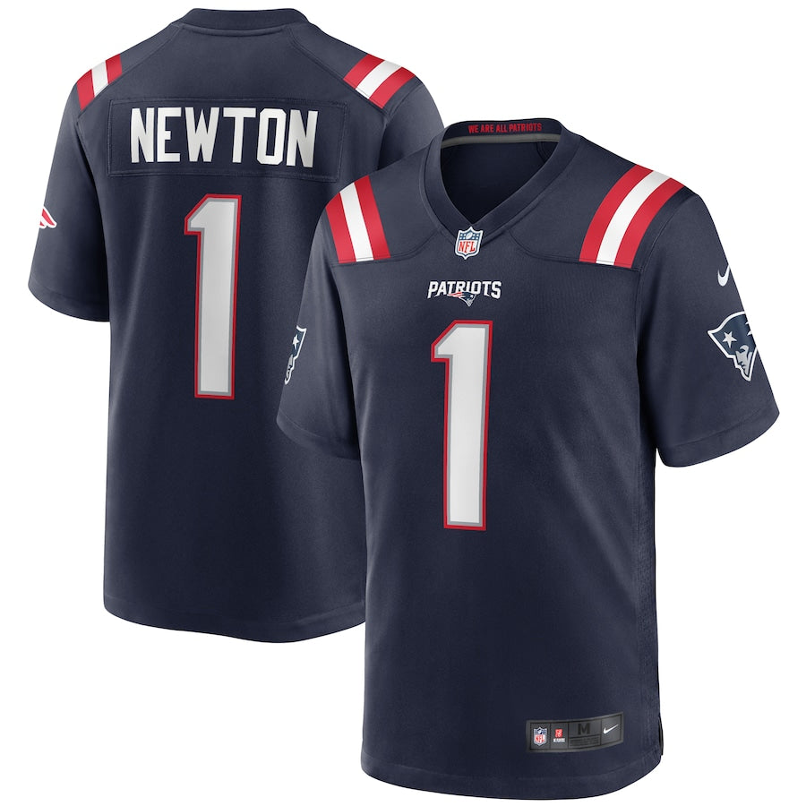New England Patriots Cam Newton Game Navy Football Jersey product image