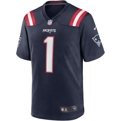 New England Patriots Cam Newton Game Navy Football Jersey product image