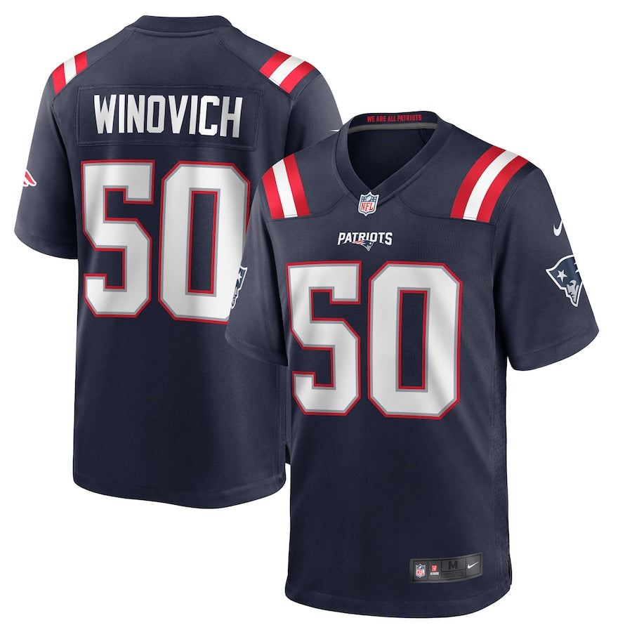 New England Patriots Chase Winovich Game Navy Football Jersey product image