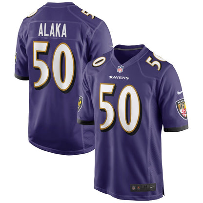 Baltimore Ravens Otaro Alaka Game Purple Football Jersey product image