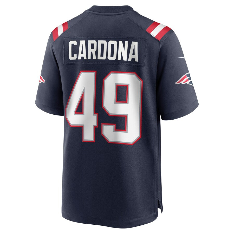 New England Patriots Joe Cardona Game Navy Football Jersey product image