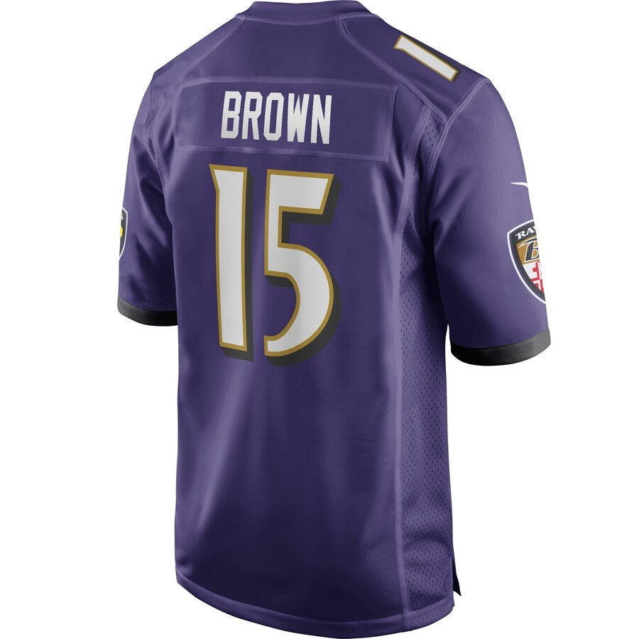 Baltimore Ravens Marquise Brown Game Purple Football Jersey product image