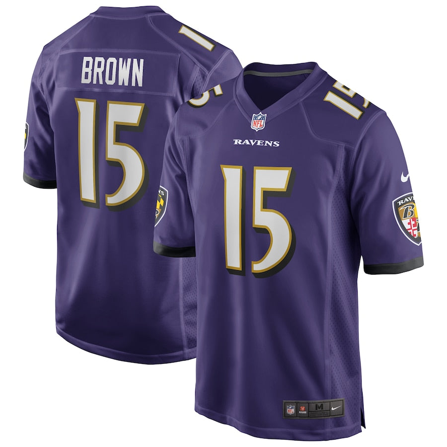 Baltimore Ravens Marquise Brown Game Purple Football Jersey product image