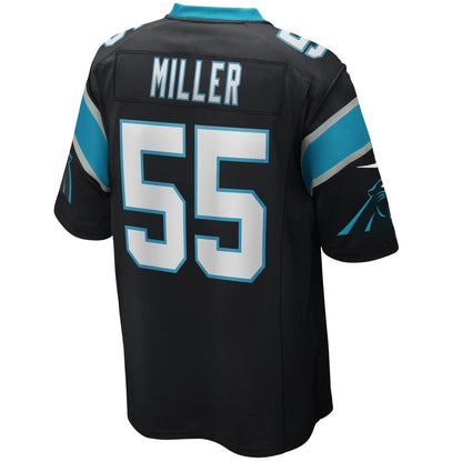 Carolina Panthers Christian Miller Game Black Football Jersey product image