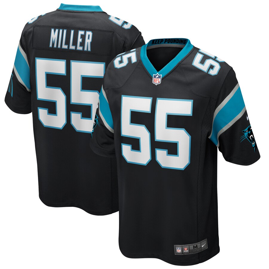 Carolina Panthers Christian Miller Game Black Football Jersey product image