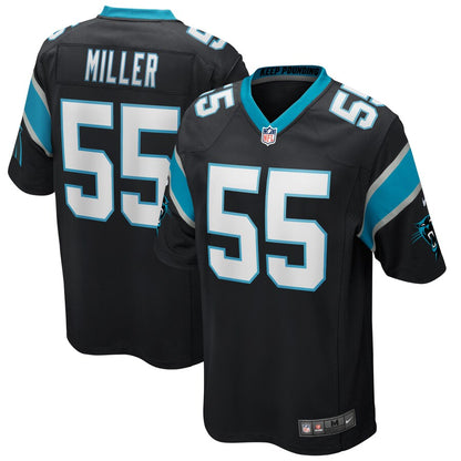 Carolina Panthers Christian Miller Game Black Football Jersey product image