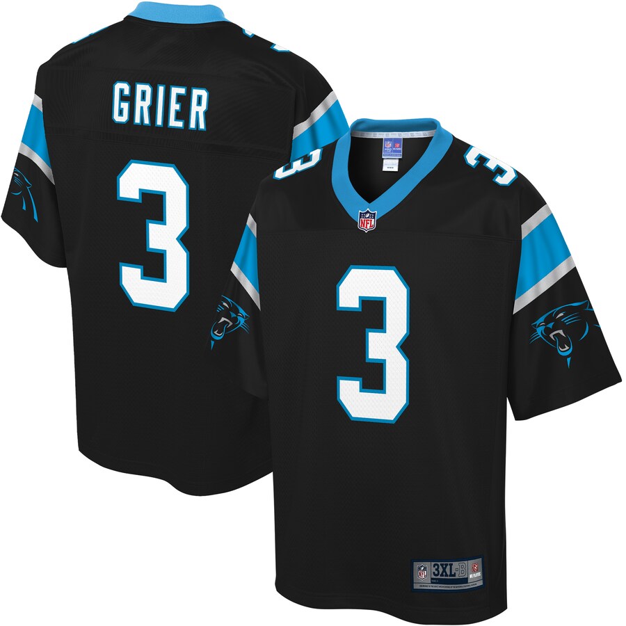 Carolina Panthers Will Grier Pro Line Big & Tall Black Football Jersey product image