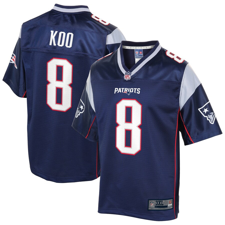 New England Patriots Younghoe Koo Pro Line Big & Tall Navy Football Jersey product image