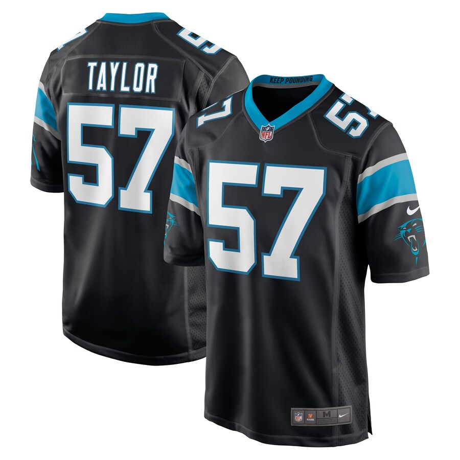 Carolina Panthers Adarius Taylor Game Black Football Jersey product image