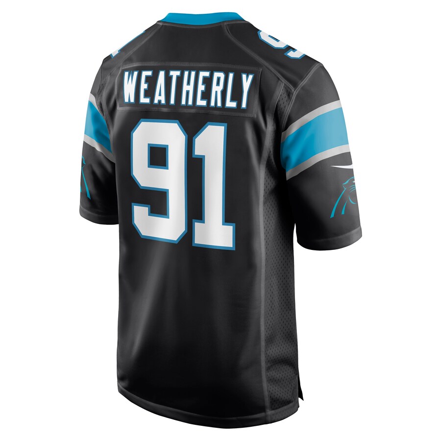 Carolina Panthers Stephen Weatherly Game Black Football Jersey product image