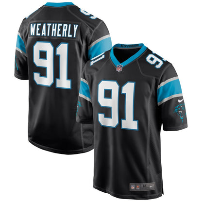 Carolina Panthers Stephen Weatherly Game Black Football Jersey product image