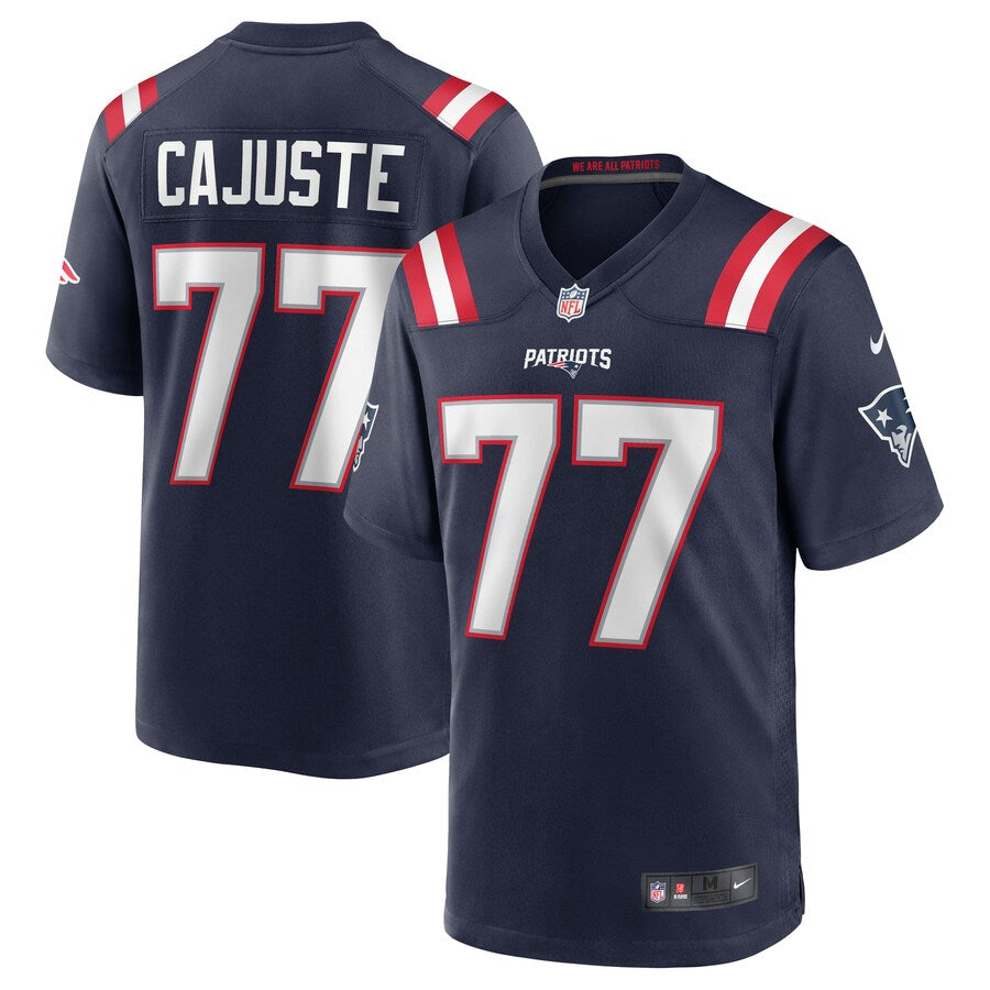 New England Patriots Yodny Cajuste Team Game Navy Football Jersey product image