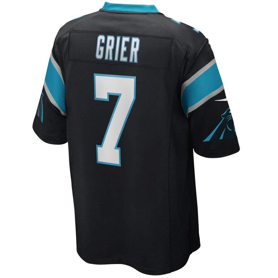 Carolina Panthers Will Grier Game Black Football Jersey product image