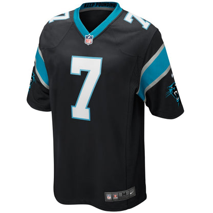 Carolina Panthers Will Grier Game Black Football Jersey product image