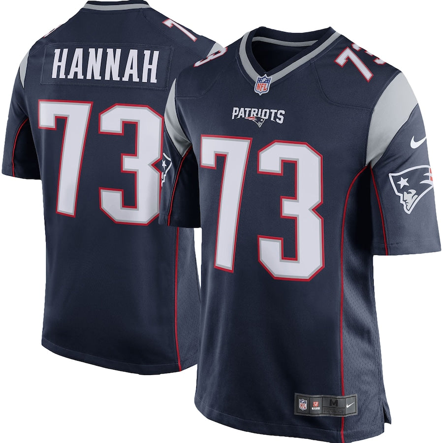 New England Patriots John Hannah Game Navy Football Jersey product image