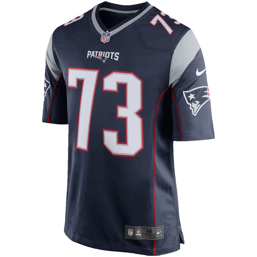 New England Patriots John Hannah Game Navy Football Jersey product image
