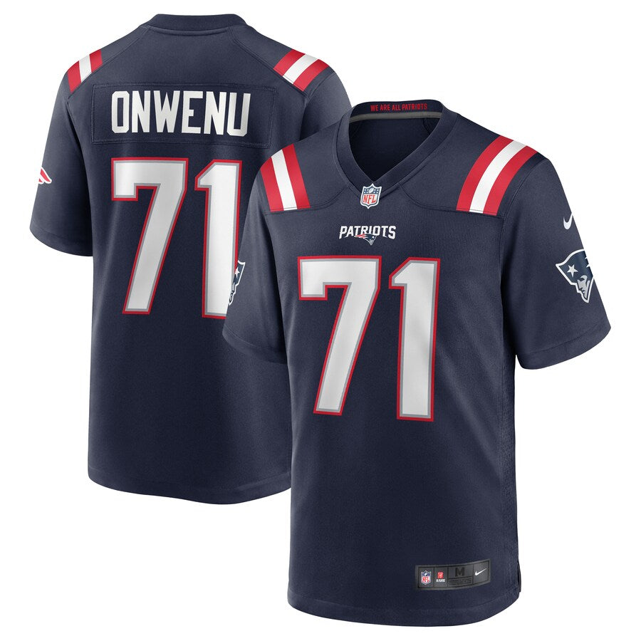 New England Patriots Mike Onwenu Team Game Navy Football Jersey product image