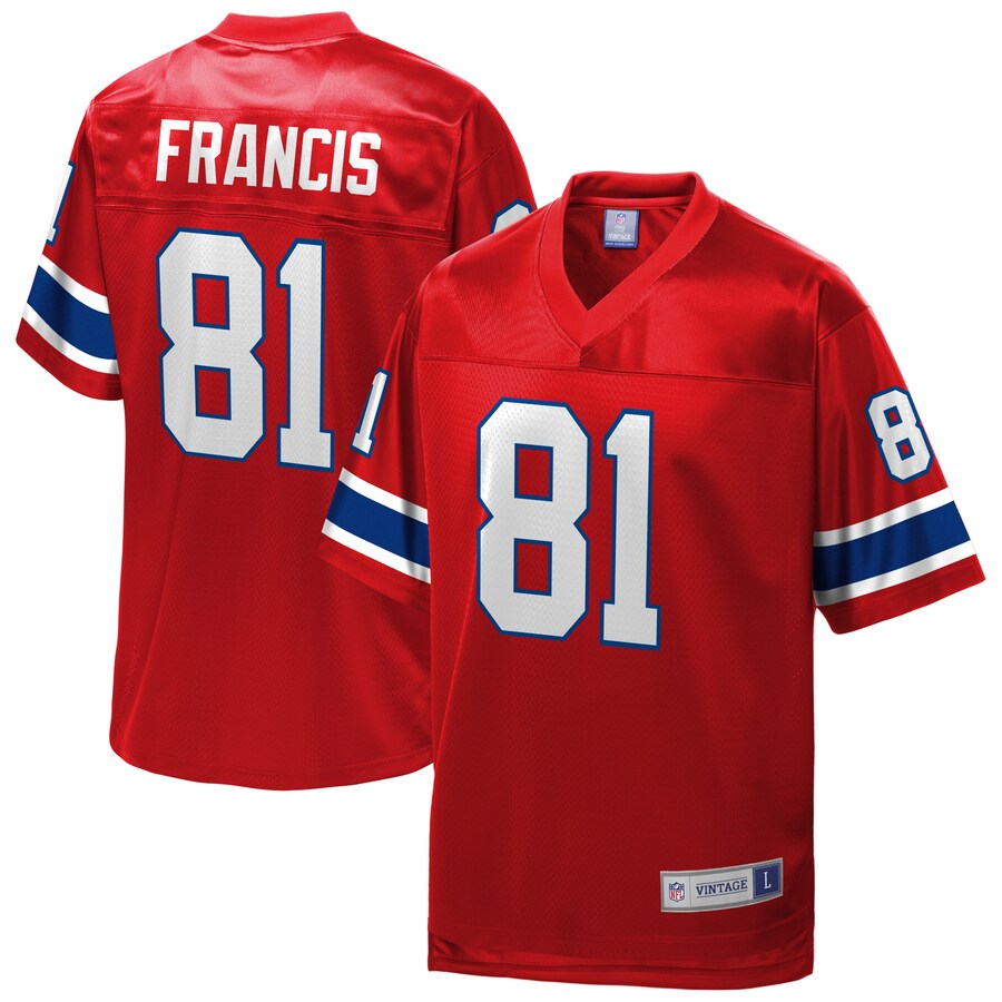 New England Patriots Russ Francis Pro Line Red Football Jersey product image
