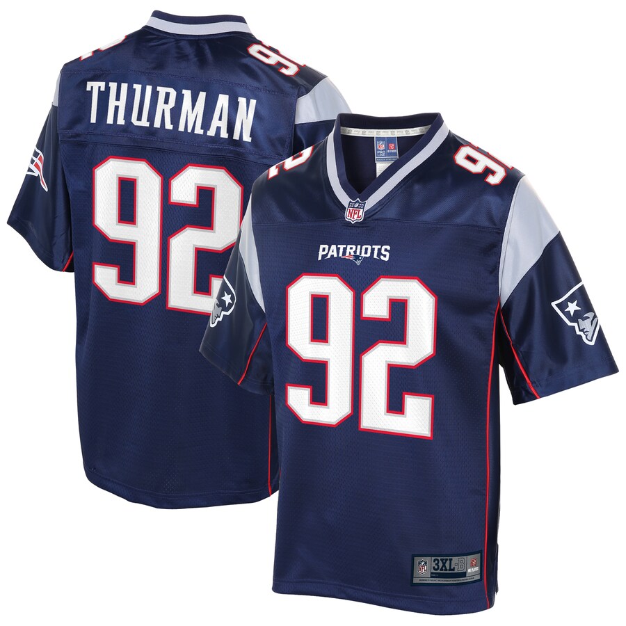 New England Patriots Nick Thurman Pro Line Big & Tall Navy Football Jersey product image