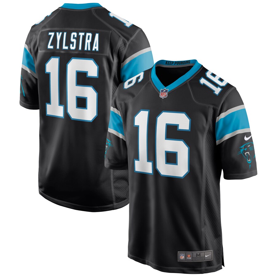 Carolina Panthers Brandon Zylstra Game Black Football Jersey product image