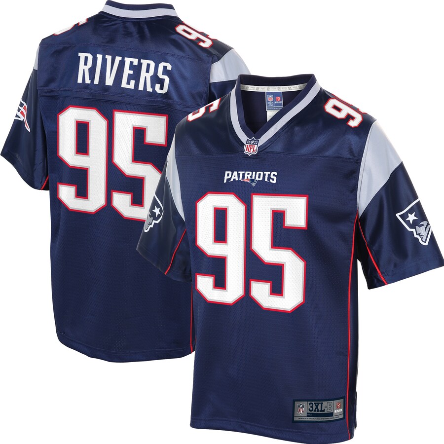 New England Patriots Derek Rivers Pro Line Big & Tall Navy Football Jersey product image