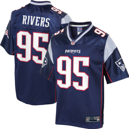 New England Patriots Derek Rivers Pro Line Big & Tall Navy Football Jersey product image