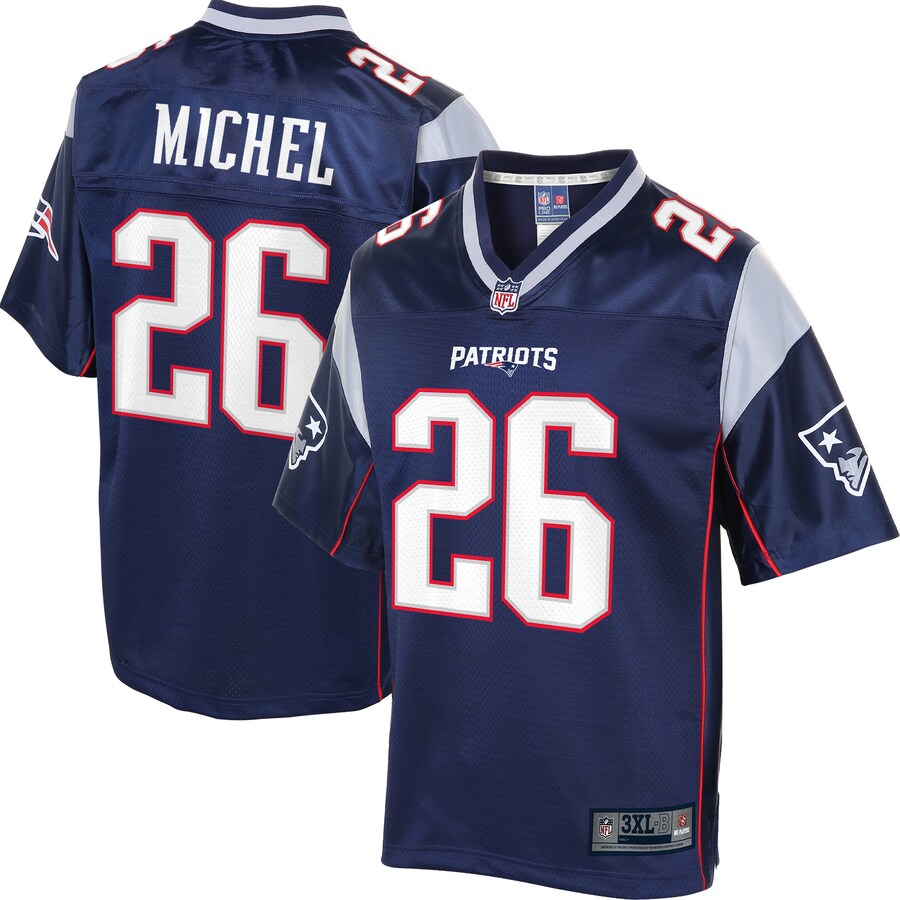 New England Patriots Sony Michel Pro Line Big & Tall Navy Football Jersey product image