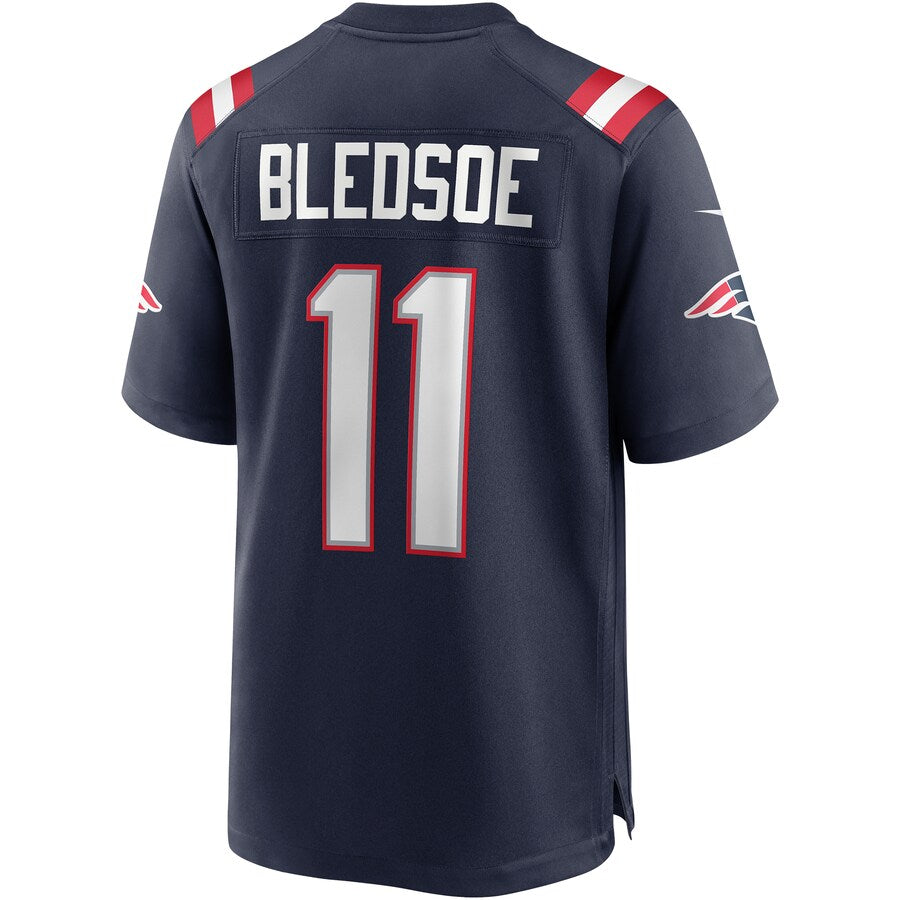 New England Patriots Drew Bledsoe Game Navy Football Jersey product image