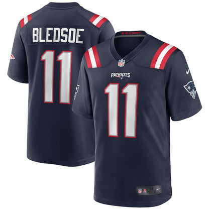 New England Patriots Drew Bledsoe Game Navy Football Jersey product image