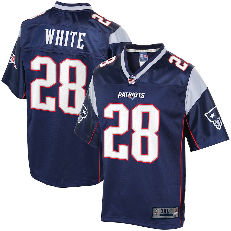 New England Patriots James Pro Line Big & Tall White Football Jersey product image