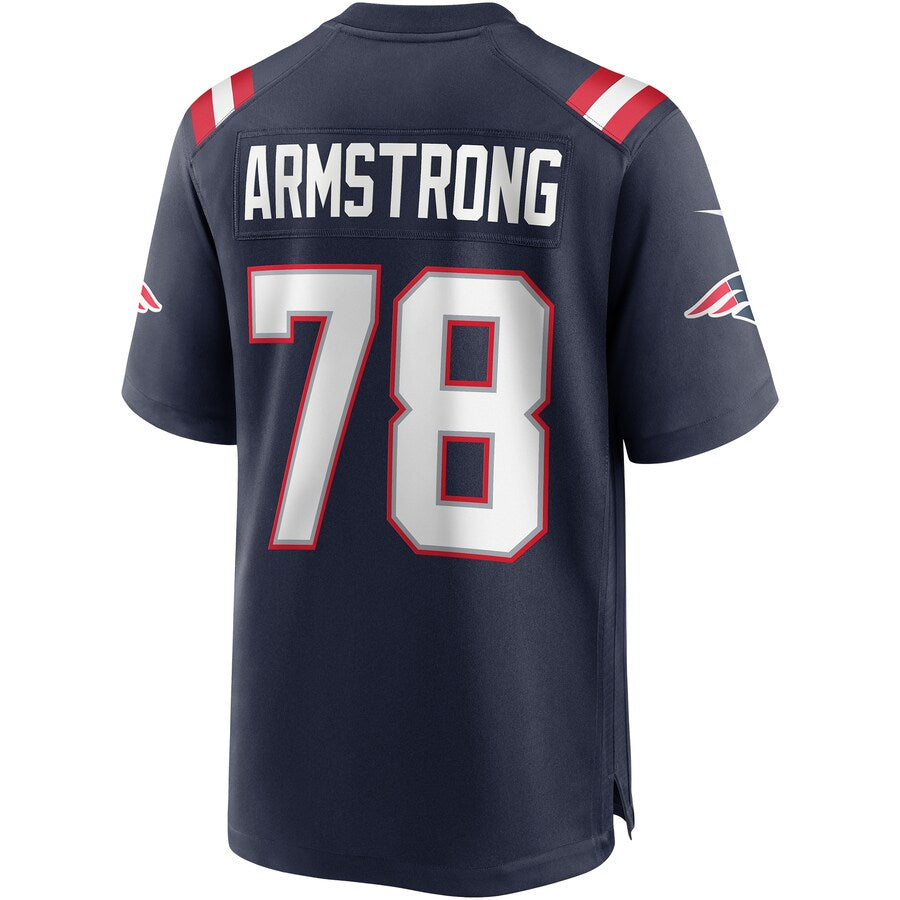 New England Patriots Bruce Armstrong Game Navy Football Jersey product image