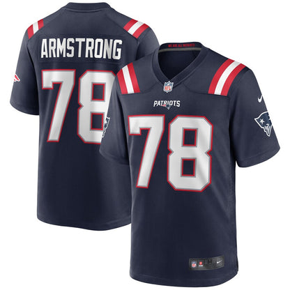 New England Patriots Bruce Armstrong Game Navy Football Jersey product image