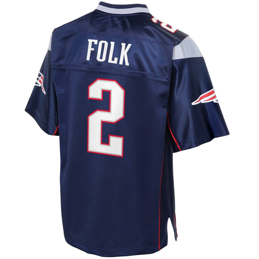 New England Patriots Nick Folk Pro Line Big & Tall Navy Football Jersey product image