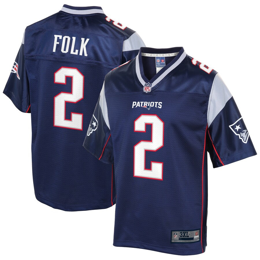 New England Patriots Nick Folk Pro Line Big & Tall Navy Football Jersey product image