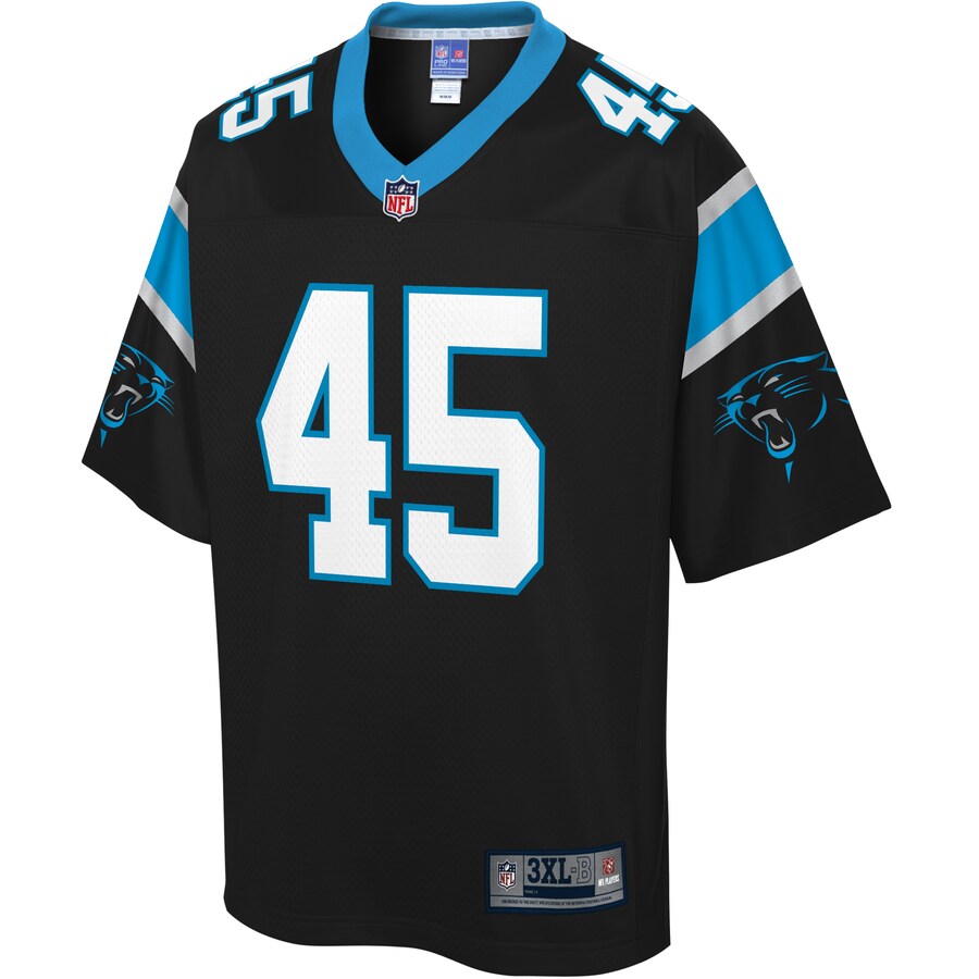 Carolina Panthers Damian Parms Pro Line Big & Tall Team Color Black Football Jersey product image