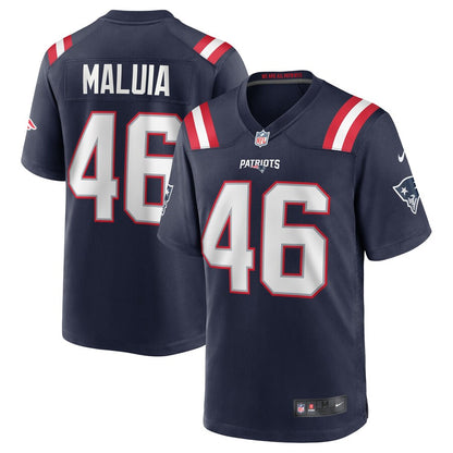 New England Patriots Cassh Maluia Team Game Navy Football Jersey product image