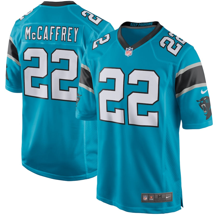 Carolina Panthers Christian Mccaffrey Game Blue Football Jersey product image