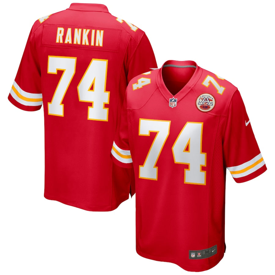 Kansas City Chiefs Martinas Rankin Game Red Football Jersey product image