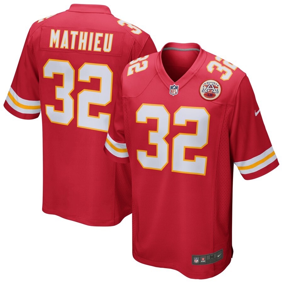 Kansas City Chiefs Tyrann Mathieu Game Red Football Jersey product image