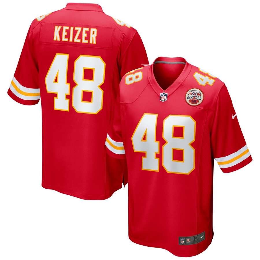 Kansas City Chiefs Nick Keizer Game Red Football Jersey product image