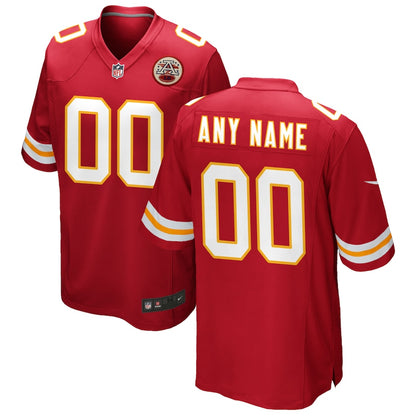 Kansas City Chiefs Red Custom Game Red Football Jersey product image