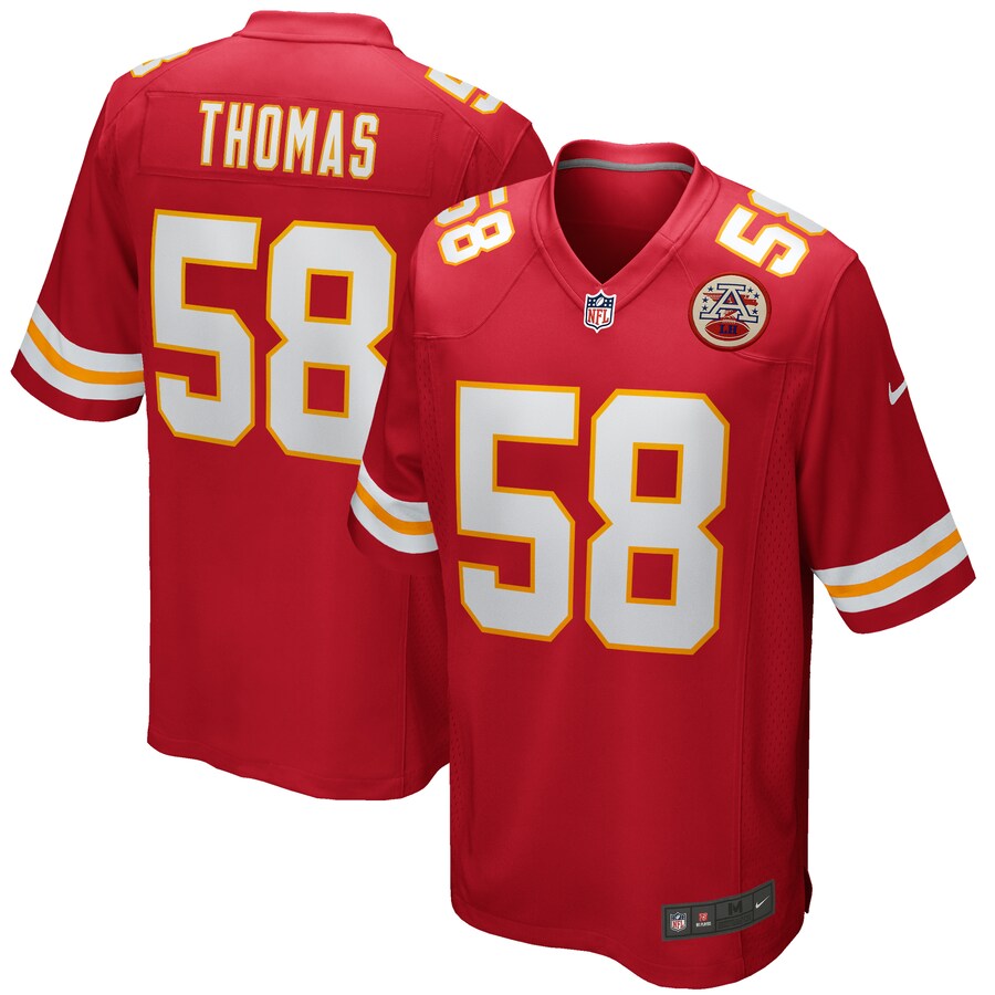 Kansas City Chiefs Derrick Thomas Game Red Football Jersey product image