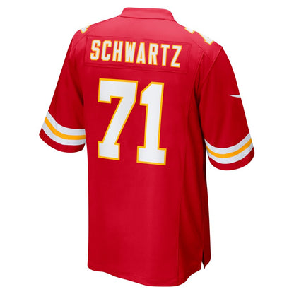 Kansas City Chiefs Mitchell Schwartz Game Red Football Jersey product image