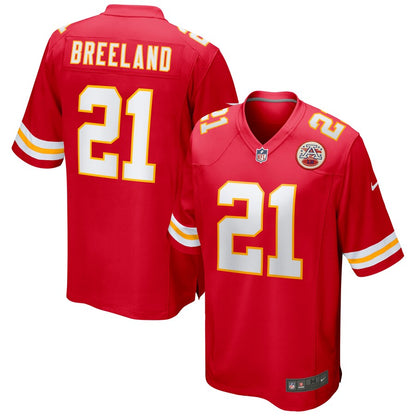 Kansas City Chiefs Bashaud Breeland Game Red Football Jersey product image