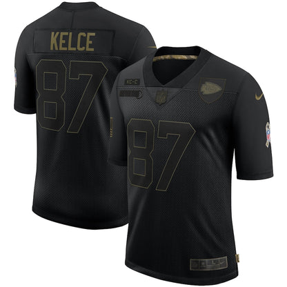 Kansas City Chiefs Travis Kelce Limited Salute To Service Black Football Jersey product image