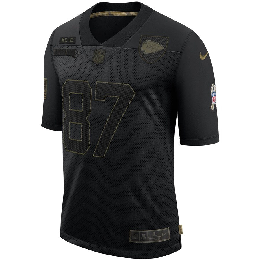 Kansas City Chiefs Travis Kelce Limited Salute To Service Black Football Jersey product image