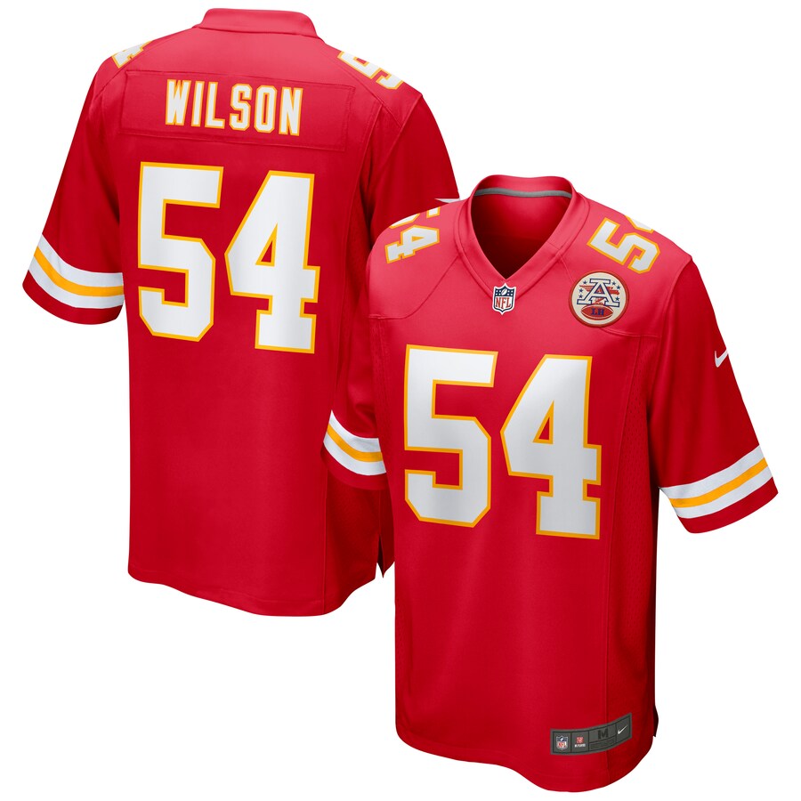 Kansas City Chiefs Damien Wilson Game Red Football Jersey product image