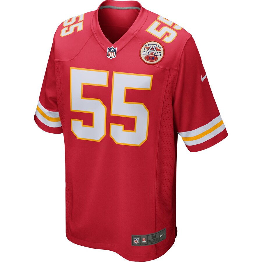 Kansas City Chiefs Frank Clark Game Red Football Jersey product image